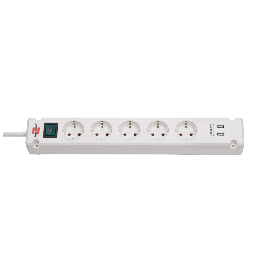 Bremounta Steckdosenleiste 5-fach mit 2 USB-Ladebuchsen