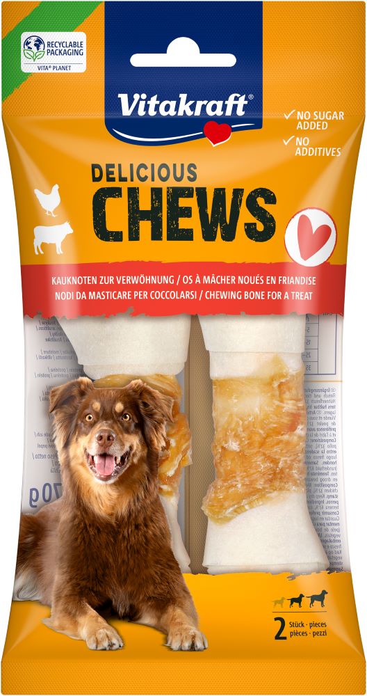 Vitakraft Delocious Chews Kauknoten mit Huhn, M