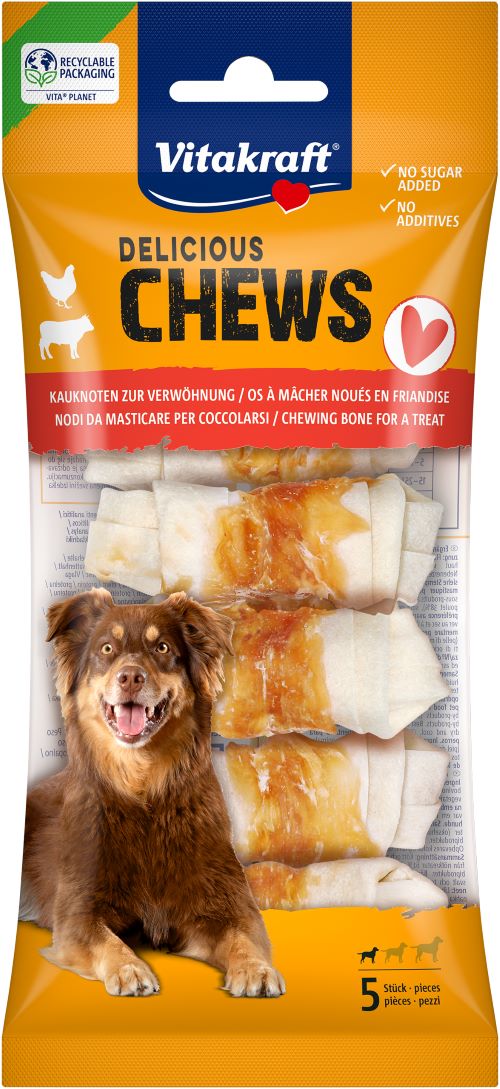 Vitakraft Delocious Chews Kauknoten mit Huhn, S