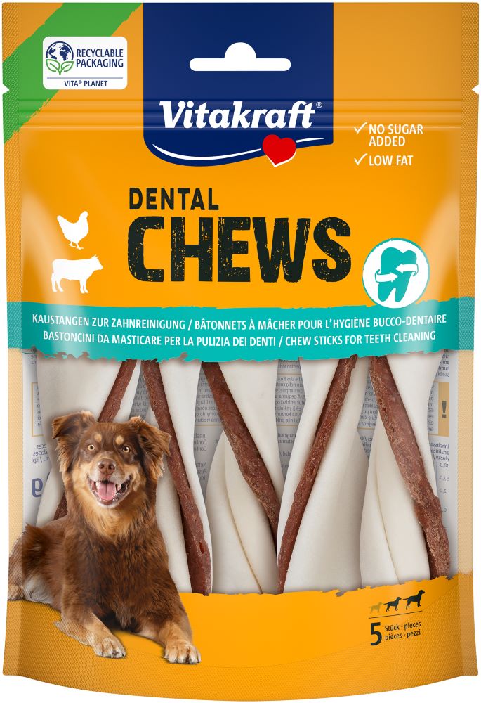 Vitakraft Dental Chews Kaustangen mit Hühnchen-Füllung, M