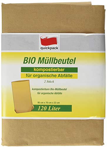 Quick Pack Bio Müllbeutel 120 Liter, 2 Stück