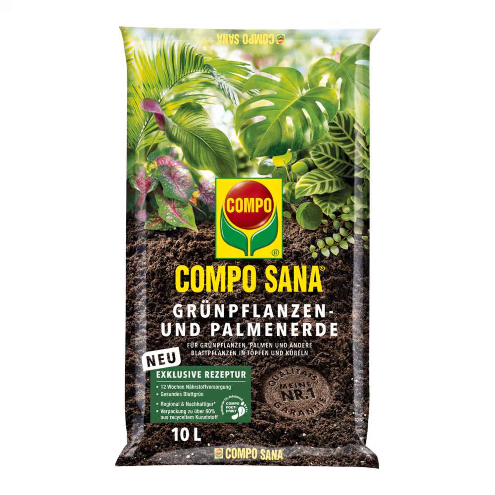Compo Sana Grünpflanzen- und Palmenerde, 10 Liter