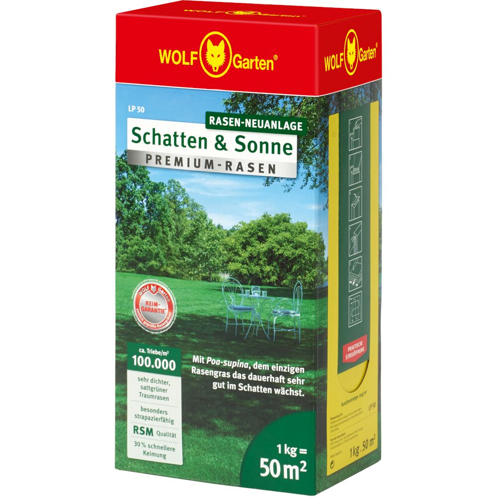 Wolf Garten LP 50 "Schatten & Sonne" Premium-Rasen 1kg