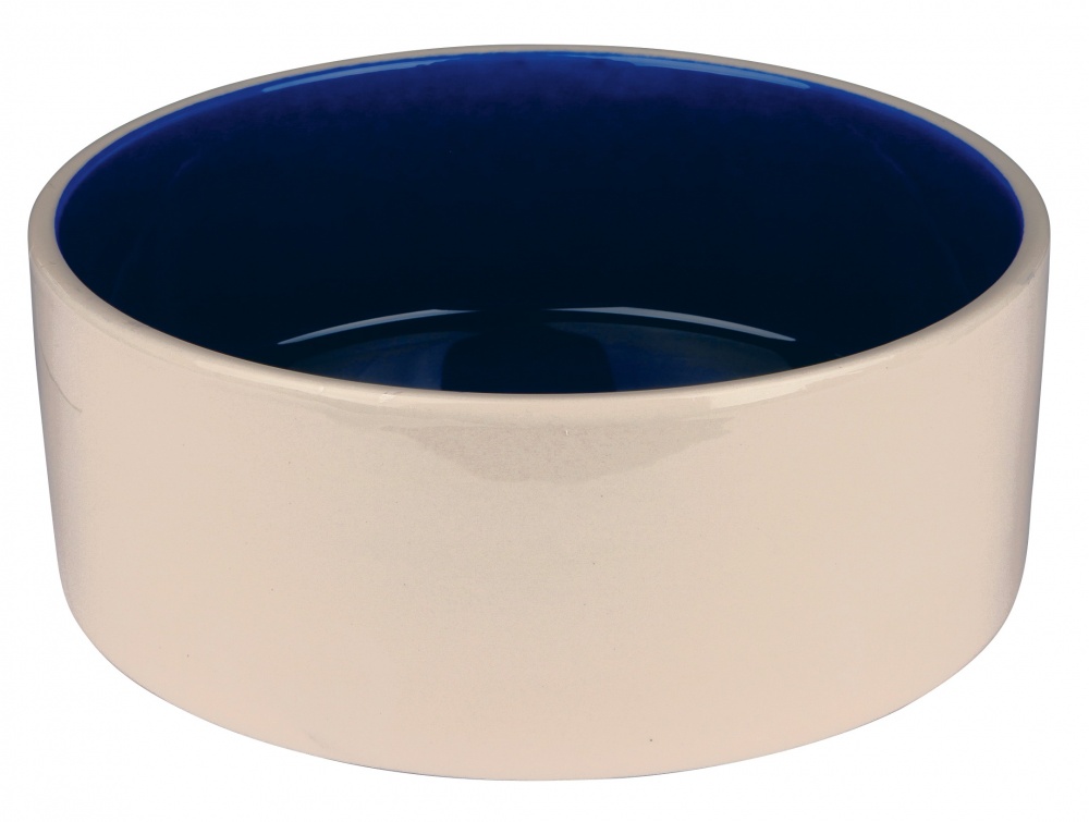 Trixie Keramiknapf creme/blau, 2,1 Liter