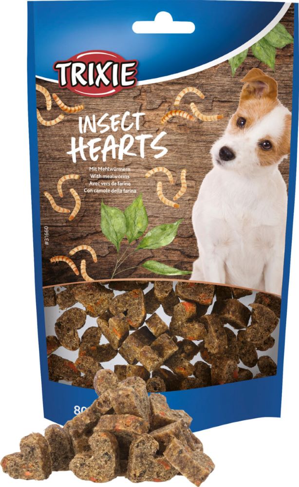 Trixie Insect Hearts mit Mehlwürmern, 80g