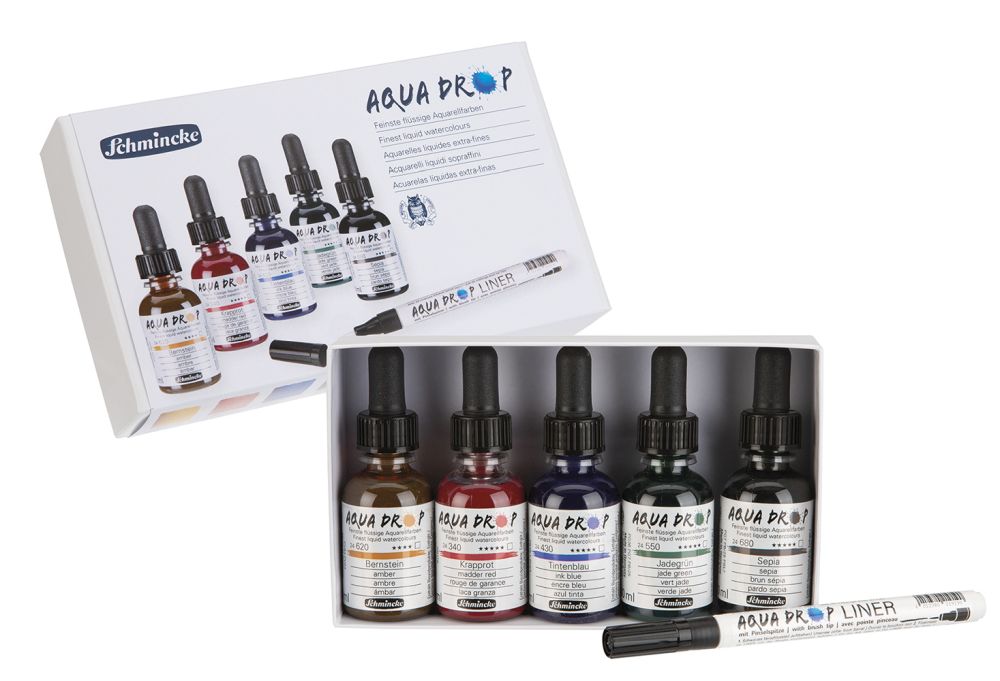 AQUA DROP Set Tintenfarbtöne 5 x30 ml