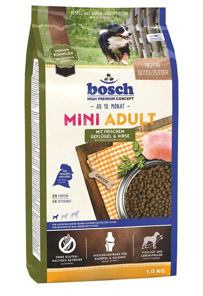 Bosch Mini Adult mit frischem Geflügel & Hirse, 1 kg