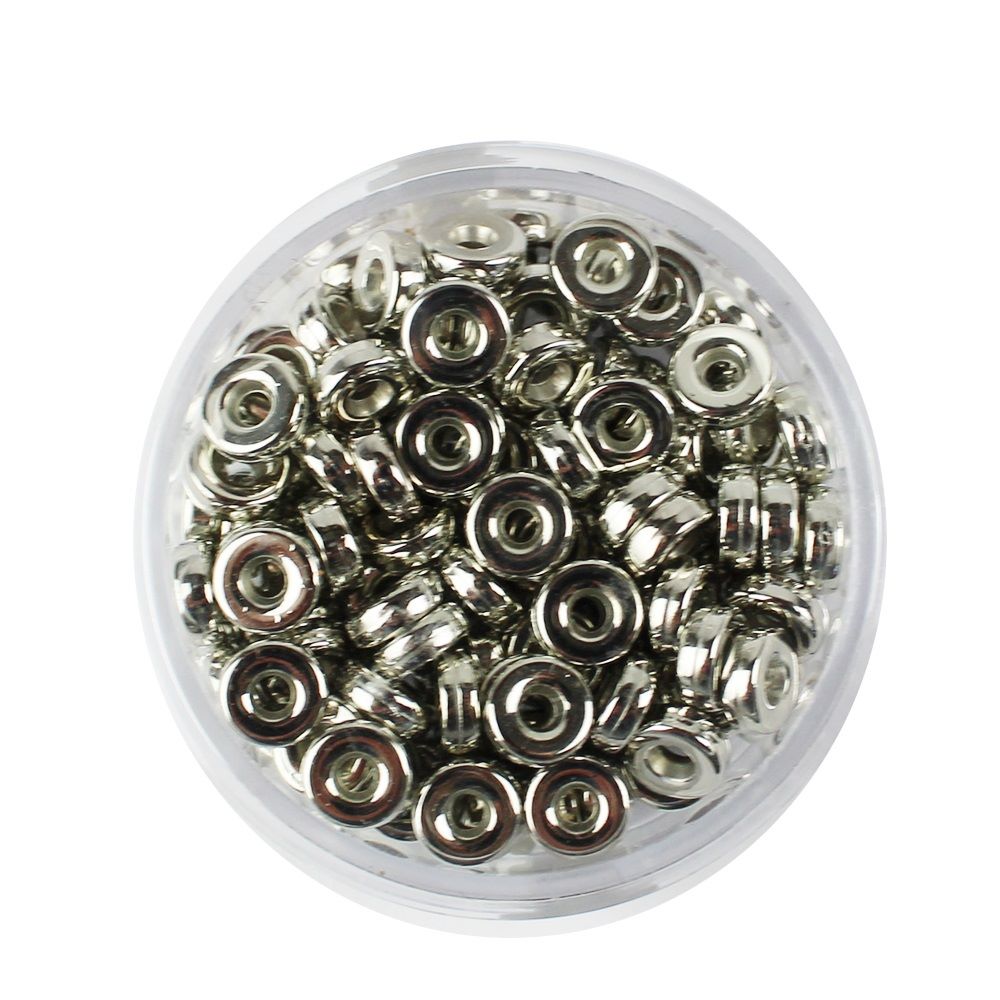 Kunststoffperlen Scheibe, platinfarben 6 mm