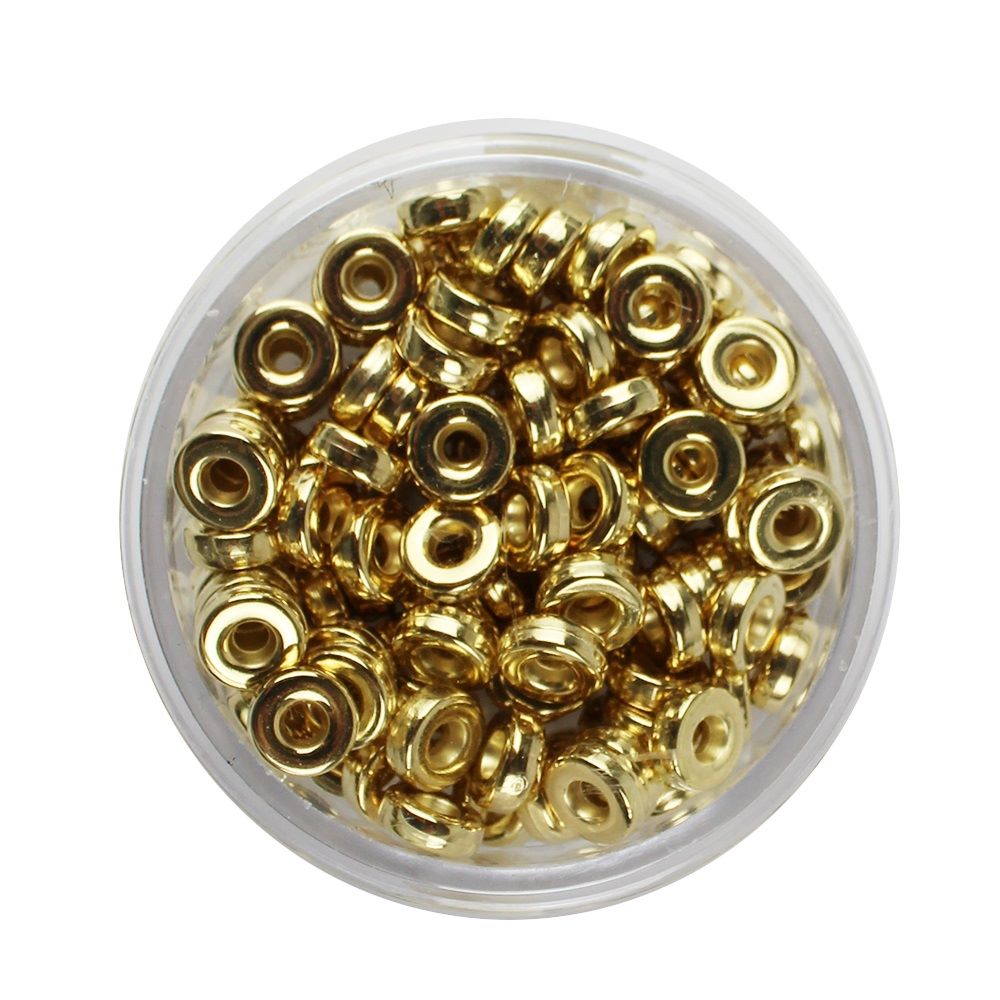 Kunststoffperlen Scheibe, goldfarben 6 mm