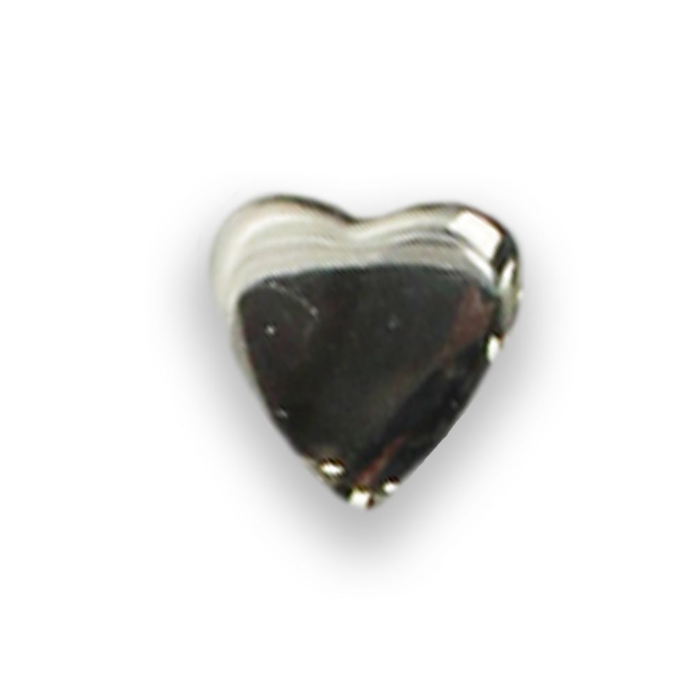 Kunststoffperlen Herz, platinfarben 6 mm