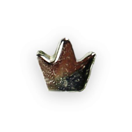 Kunststoffperlen Krone, platinfarben 6 mm
