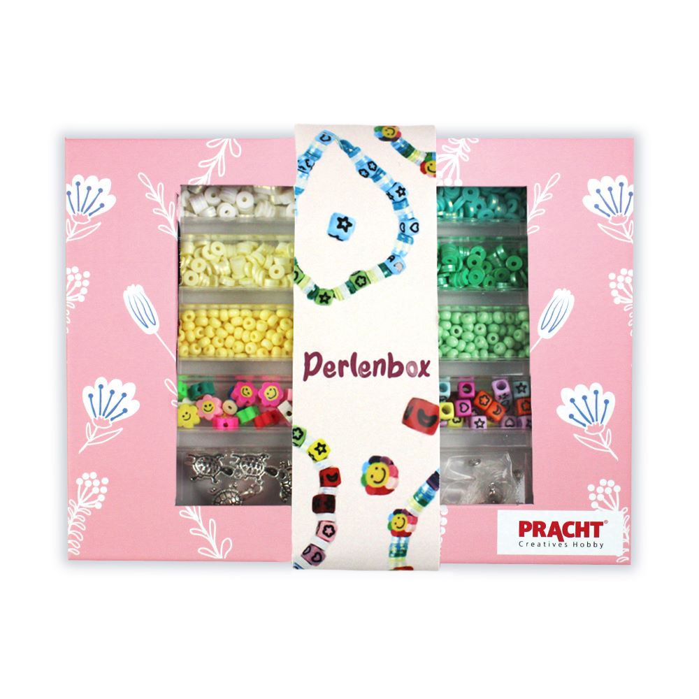 Pracht Perlenbox Glas- und Kunststoffperlen Mix