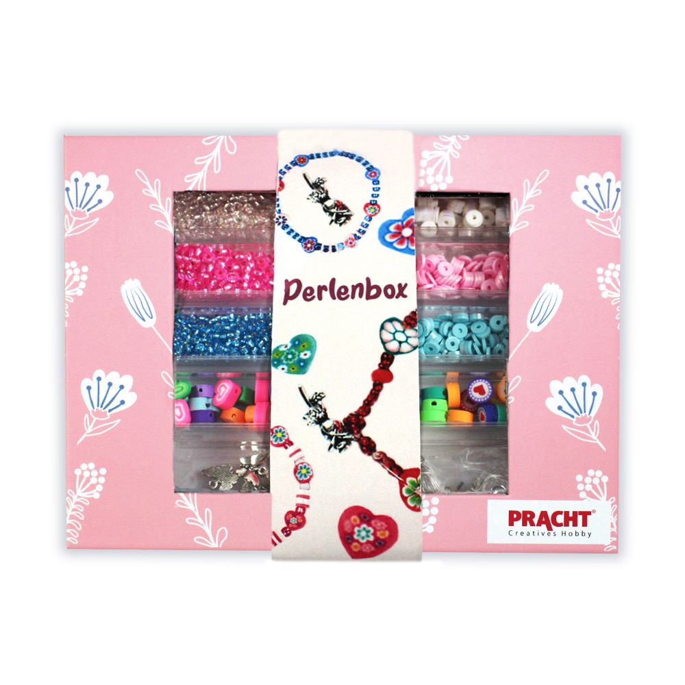 Pracht Perlenbox Glas- und Kunststoffperlen mit Zubehör, Mix