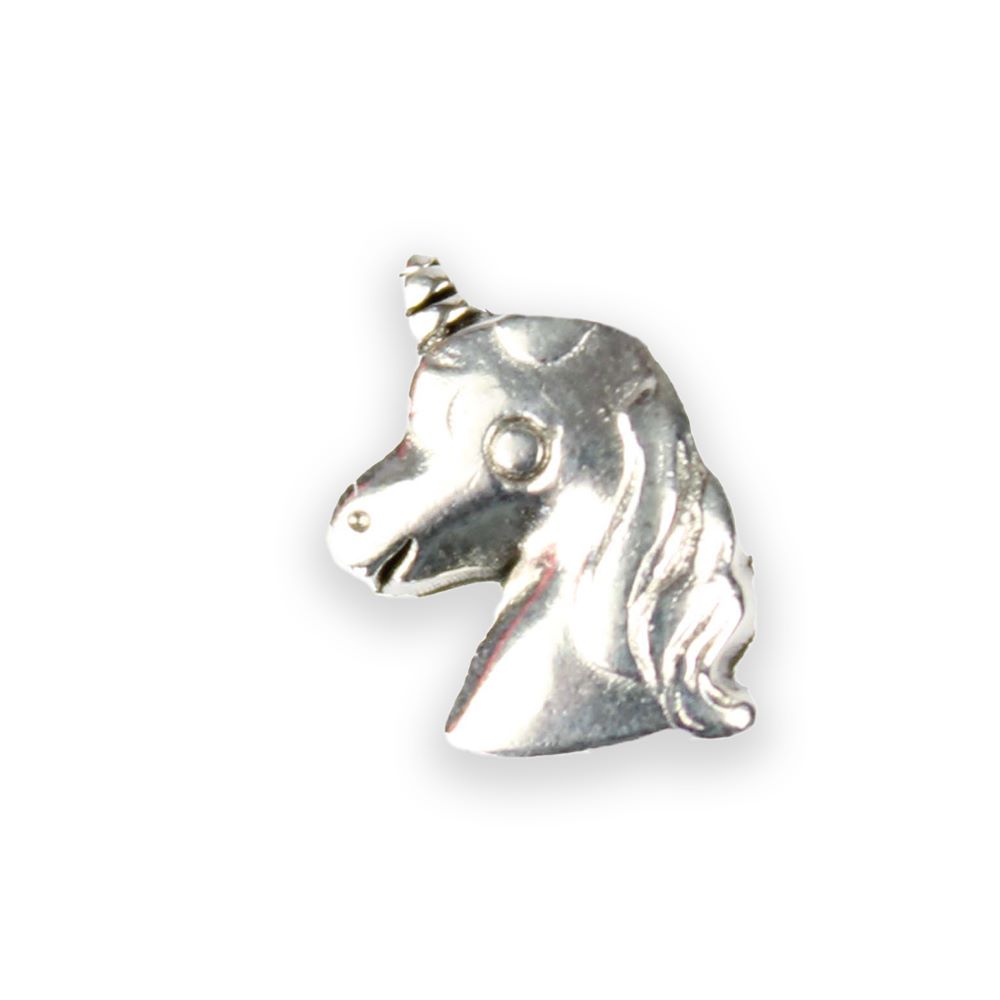 Metallperle Einhorn, versilbert