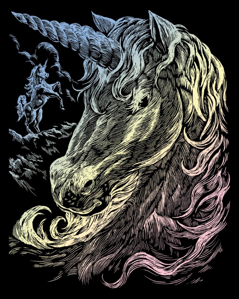Kratzbild Einhorn Holographischer Effekt