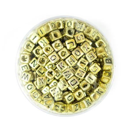 Buchstabenperlen Kunststoff, gold