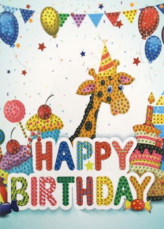 Diamond Painting Grußkarte Happy Birthday