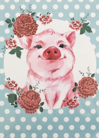 Diamond Painting Grußkarte Schwein