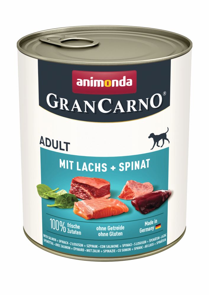 GranCarno Adult mit Lachs + Spinat 800 g