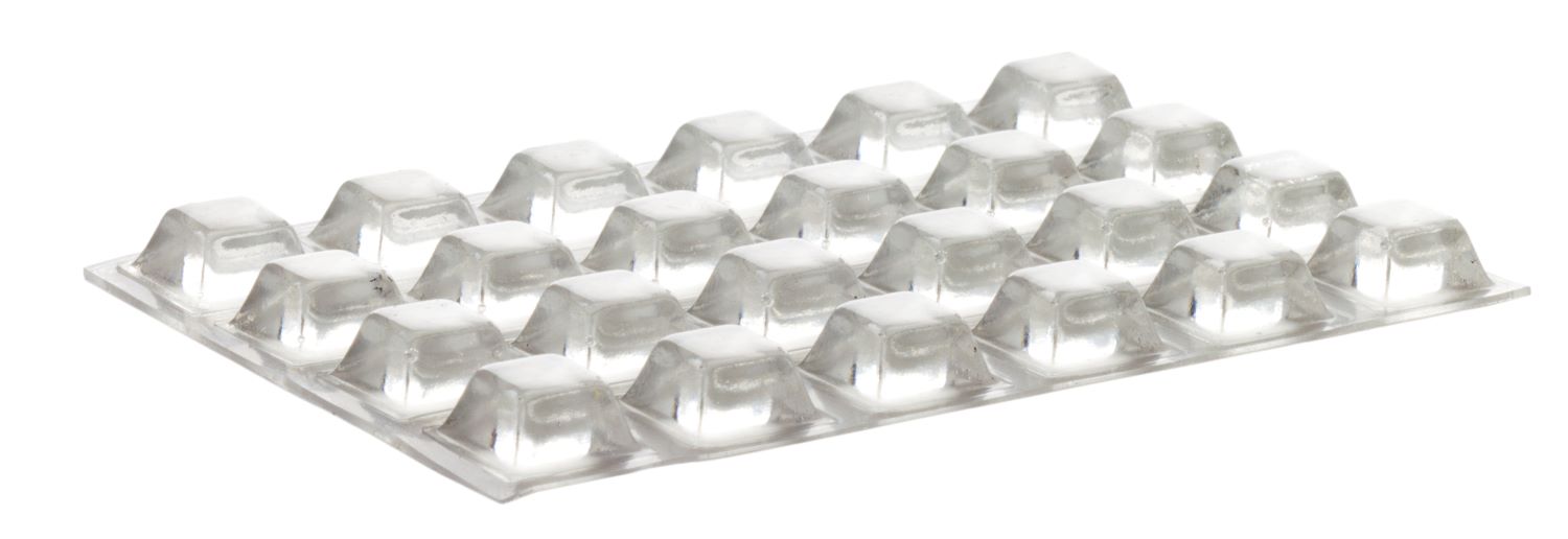 Home Xpert 24 Stück Schutzpuffer CLEAR Quadrat, Anschlagpuffer, Möbelpuffer, Anschlagdämpfer, transp