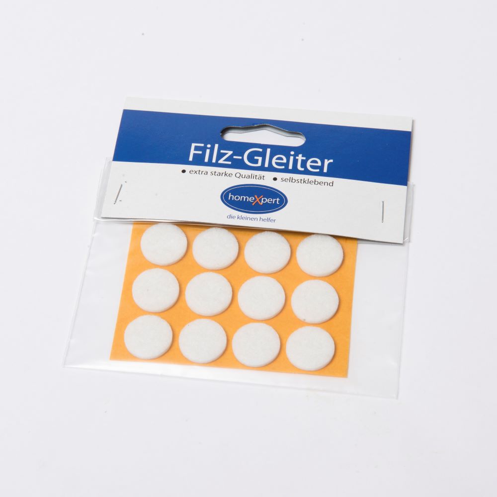 Filzgleiter 17mm weiß selbstklebend