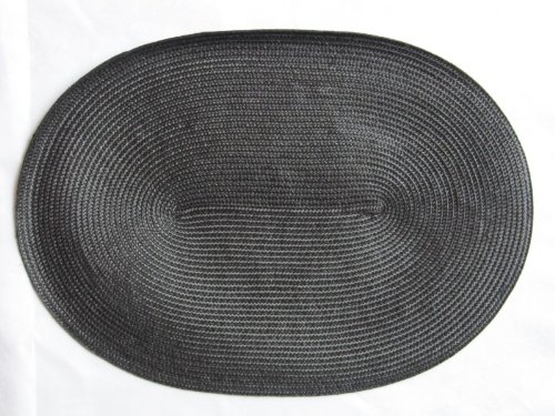 Stuco Tischset oval, Schwarz geflochten