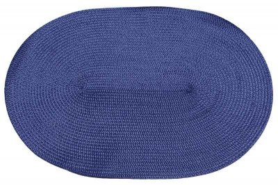 Stuco Tischset oval, blau geflochten