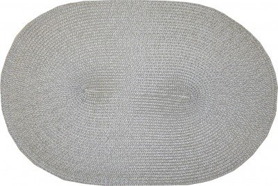 Stuco Tischset oval, silbergrau geflochten
