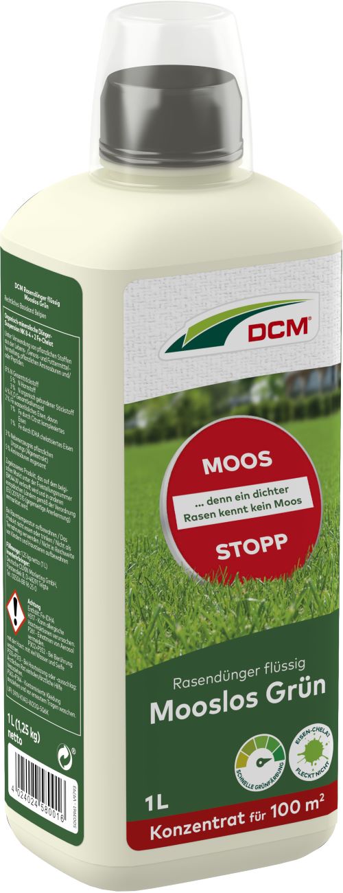 DCM Rasendünger flüssig Mooslos Grün, 1 Liter