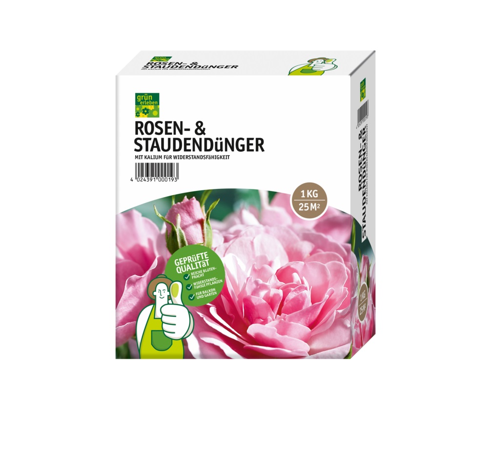 GRÜN ERLEBEN Rosen- und Staudendünger 1kg
