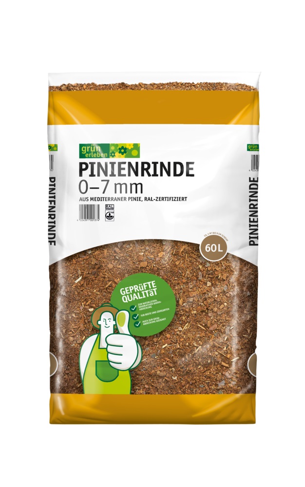 GRÜN ERLEBEN Pinienrinde 0-7 mm, 60 L
