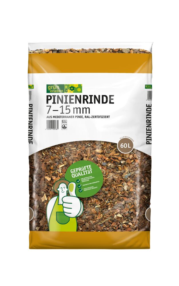 GRÜN ERLEBEN Pinienrinde 7-15 mm, 60 L