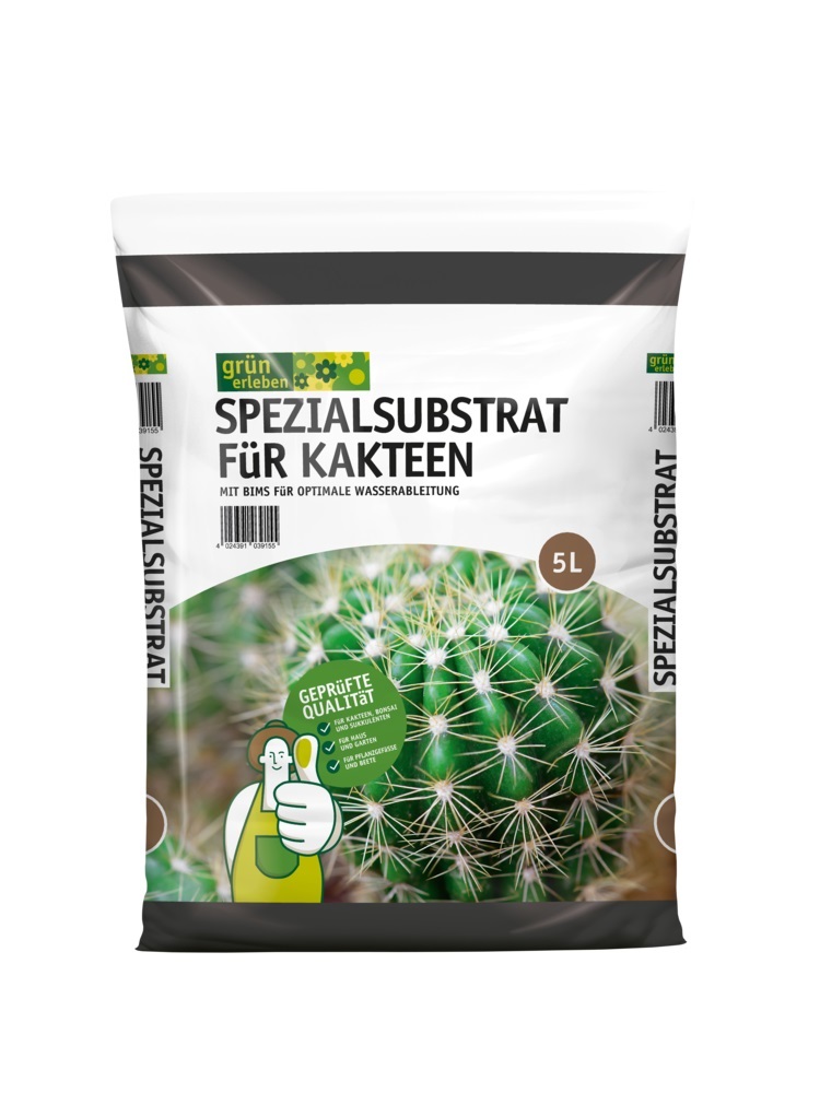 GRÜN ERLEBEN Spezialsubstrat für Kakteen, 5 L