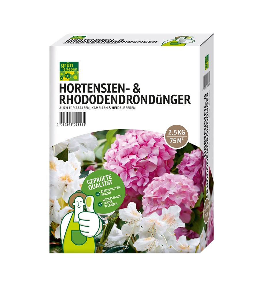 GRÜN ERLEBEN Hortensien- und Rhododendrondünger 2,5kg