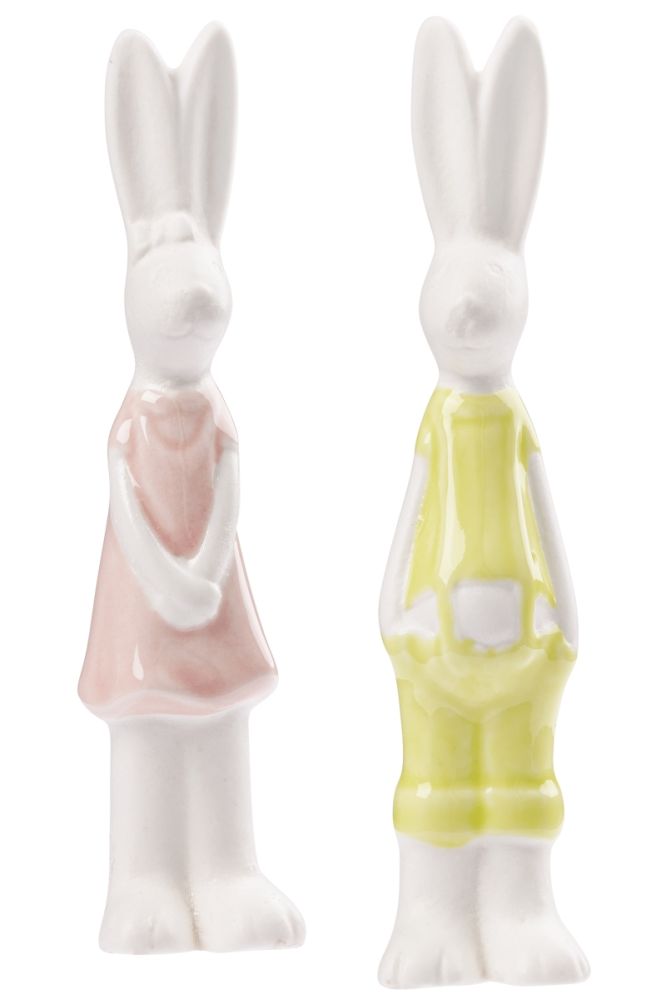 Keramik Hasen ca. 9,5 cm 2 Stück