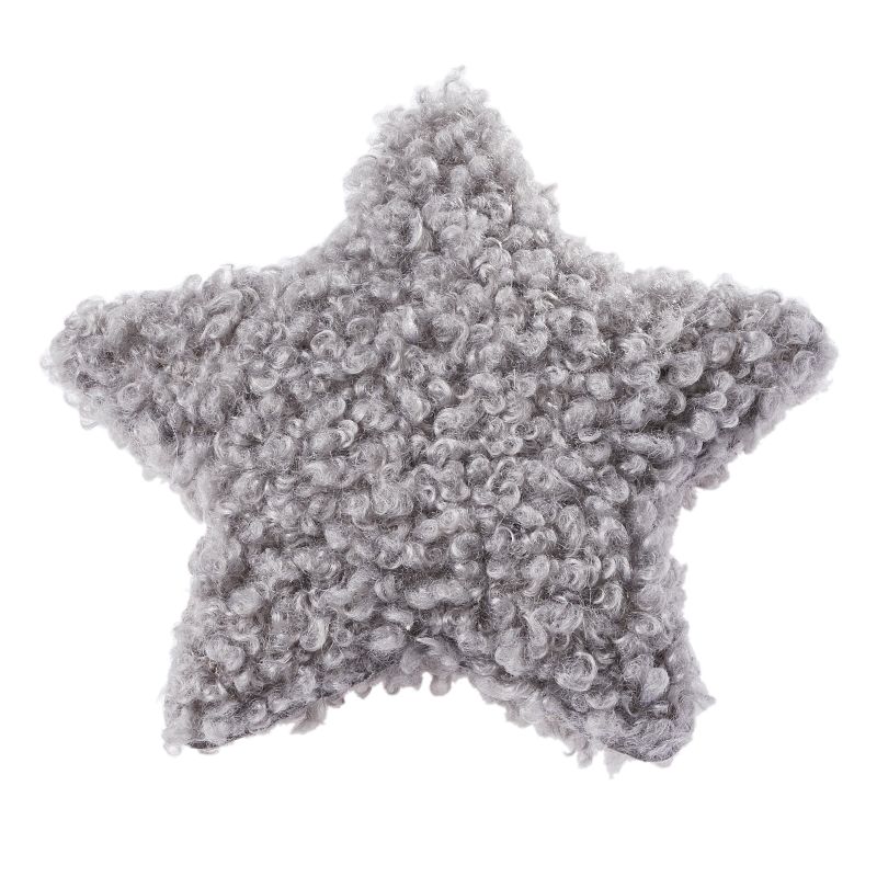 Deko-Stern Teddyfell grau ca. 9 cm 2 Stück