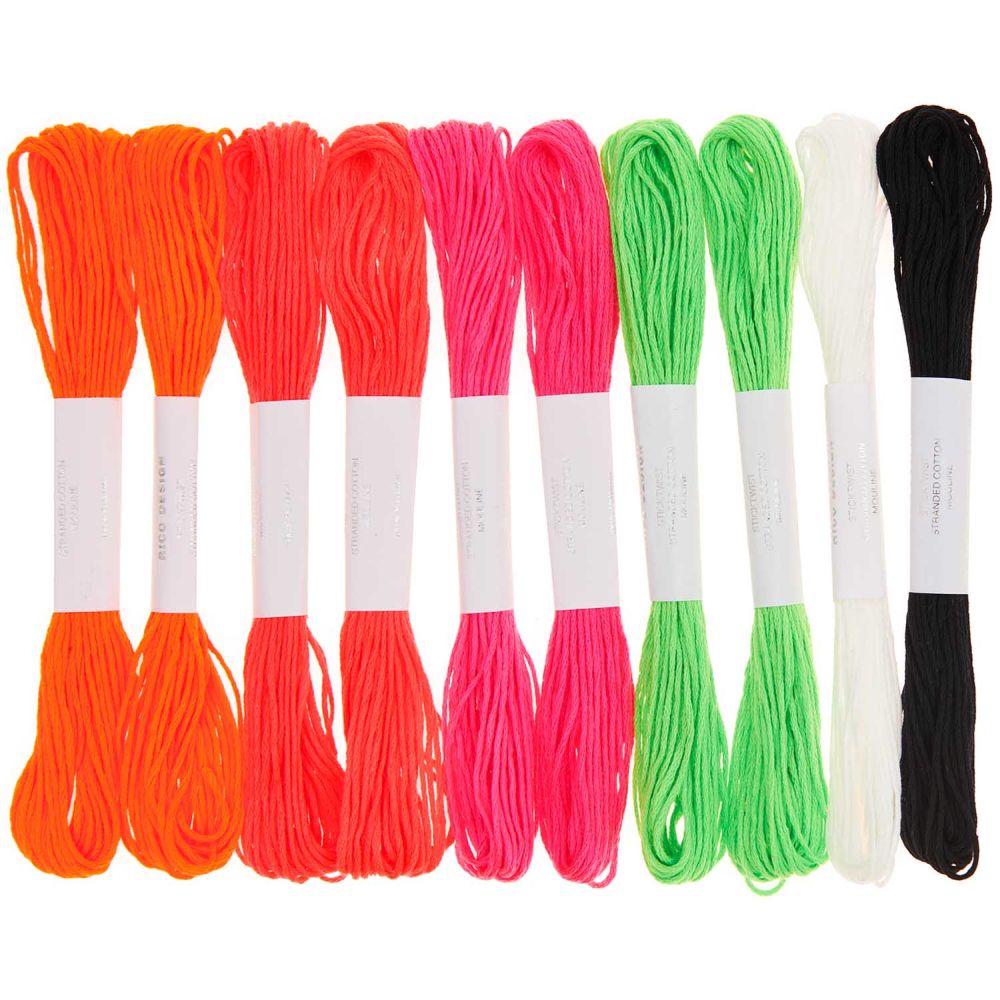 Rico Design Stickgarnset Neon, 10-teilig