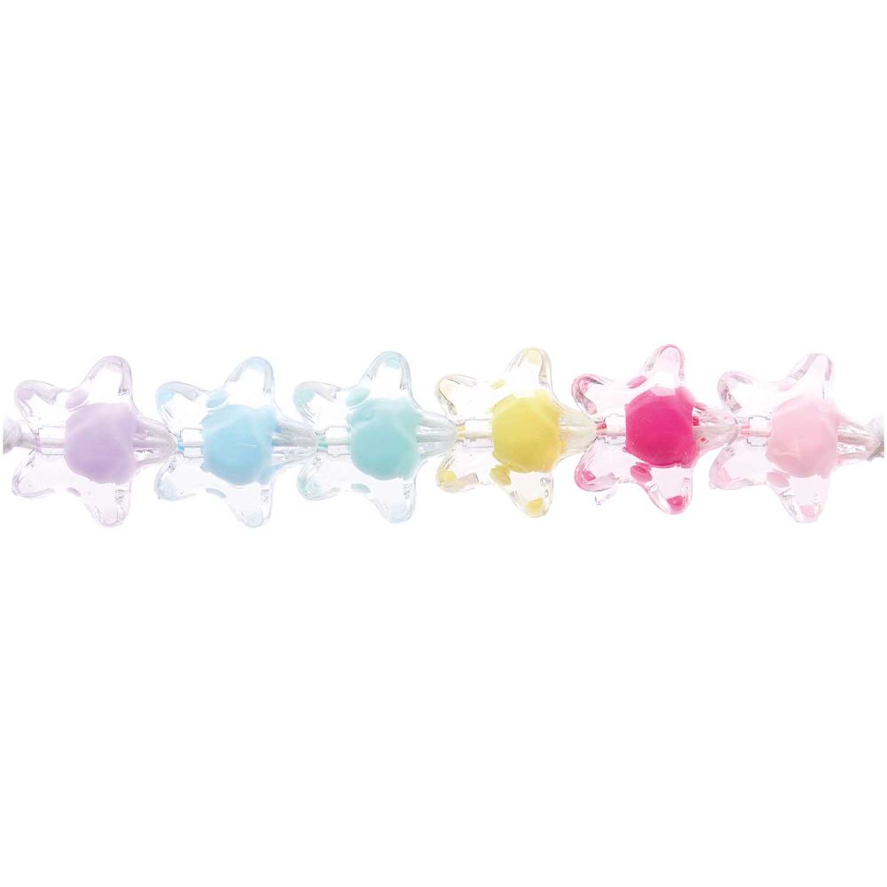Rico Design Stern Perlen, Transparent mit Farbeinzug
