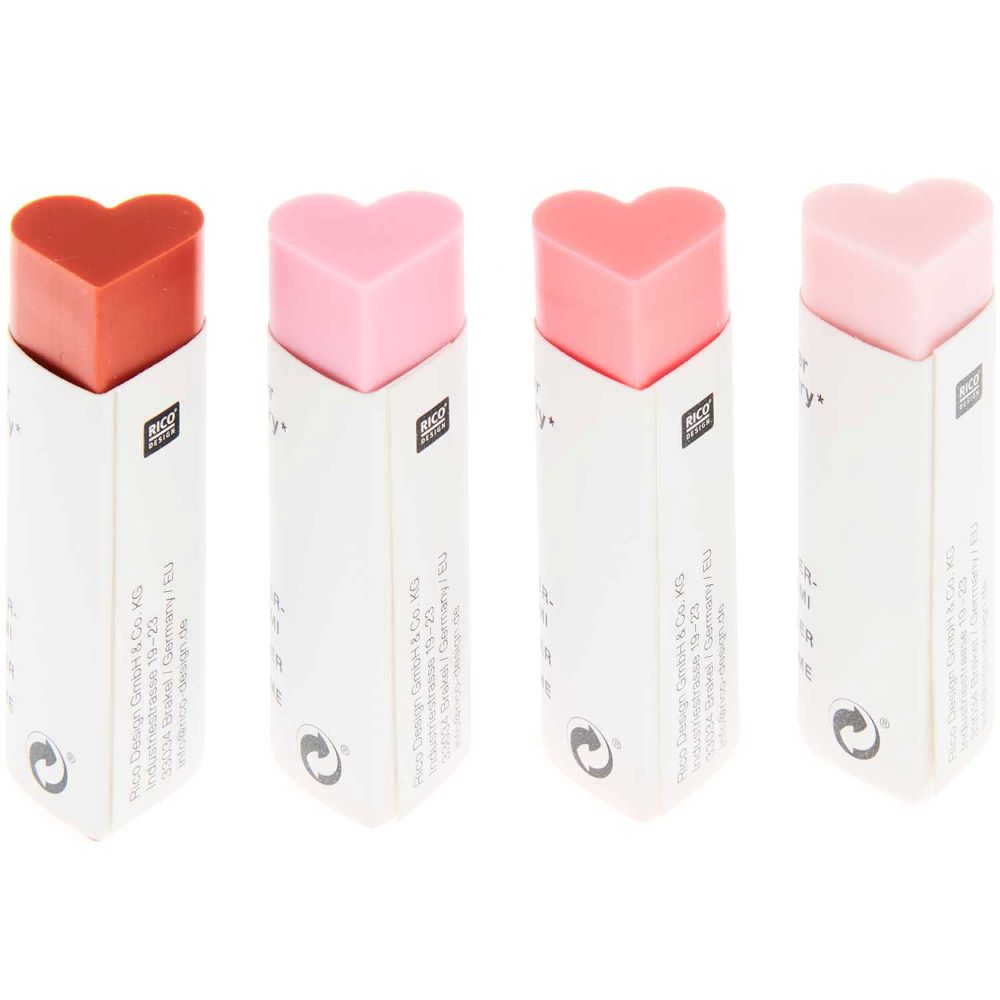 Rico Design Radiergummi Herz, 20 x 60 mm