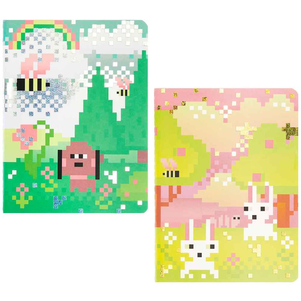 Rico Design Notizhefte DIN A6, Pixel, Landscape