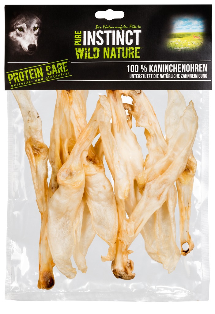 Pure Instinct Wild Nature Kaninchenohren mit Fell 100g
