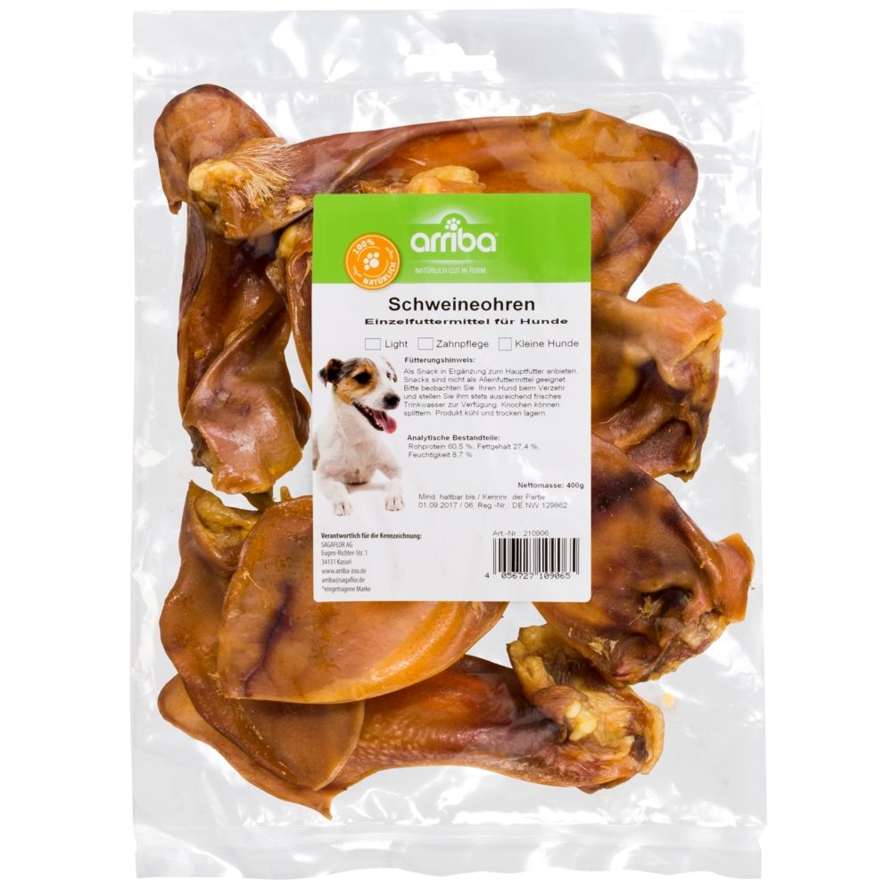 arriba Hundesnack 400g Schweineohren