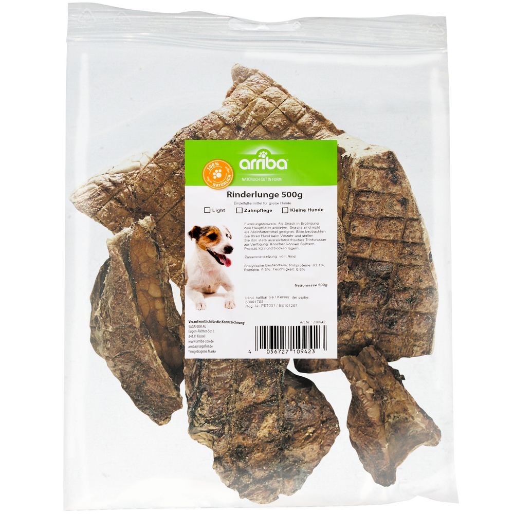 arriba Hundesnack 500g Rinderlunge
