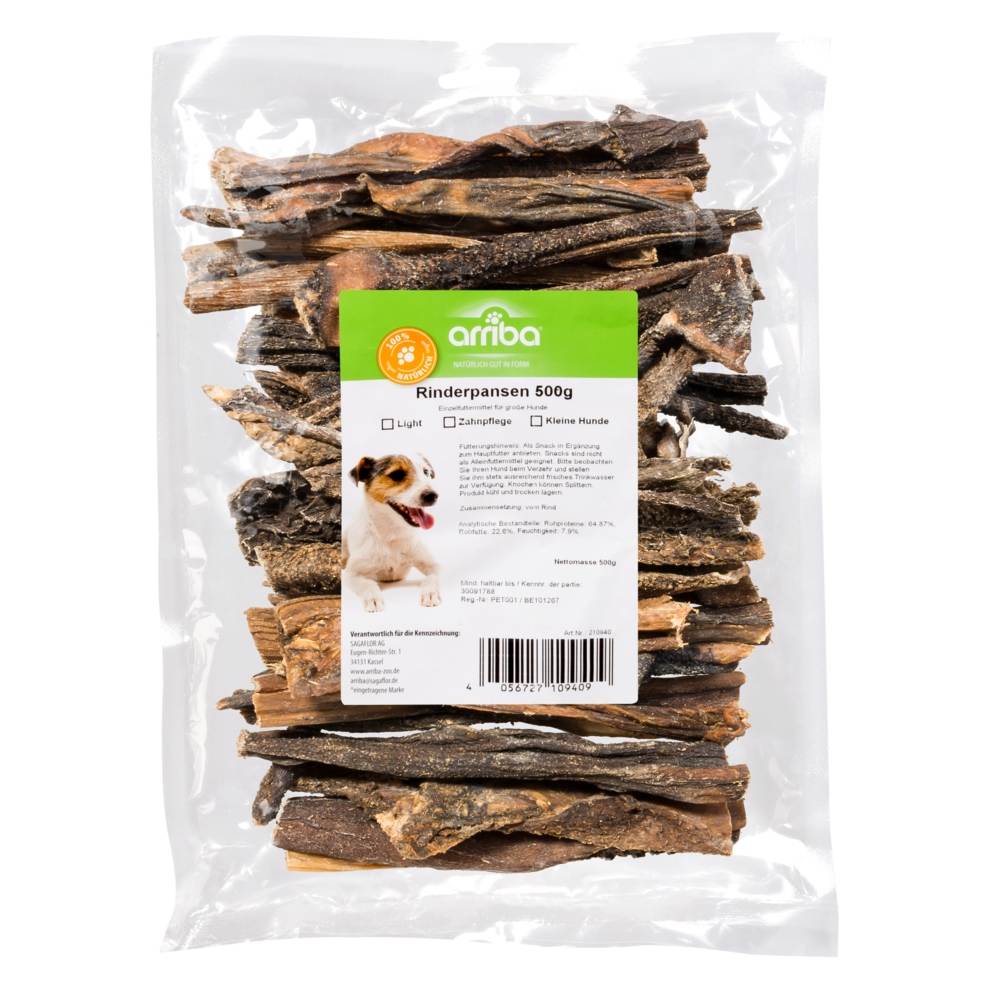 arriba Hundesnack 500g Rinderpansen