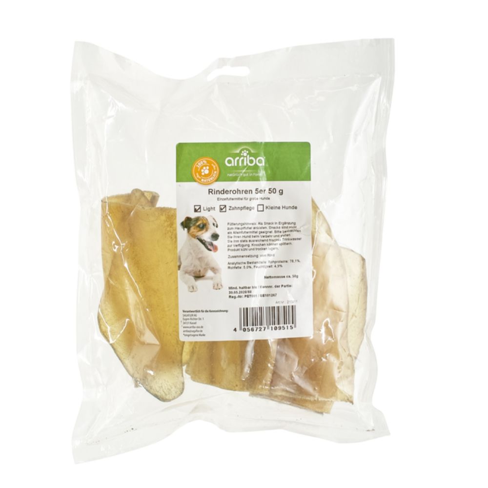arriba Hundesnack 5er Pack Rinderohren
