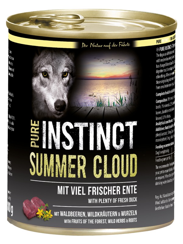 PURE INSTINCT Nassfutter mit Ente 800g (Summer Cloud)