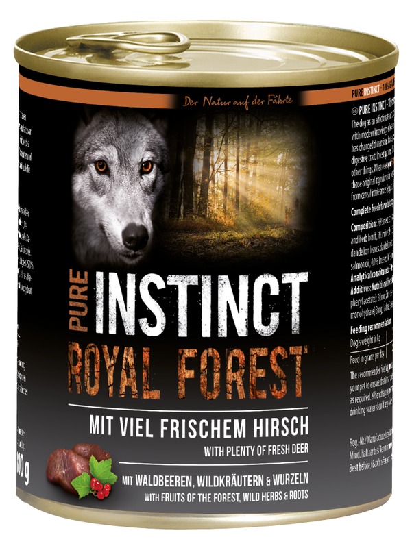 PURE INSTINCT Nassfutter mit Hirsch 800g (Royal Forest)