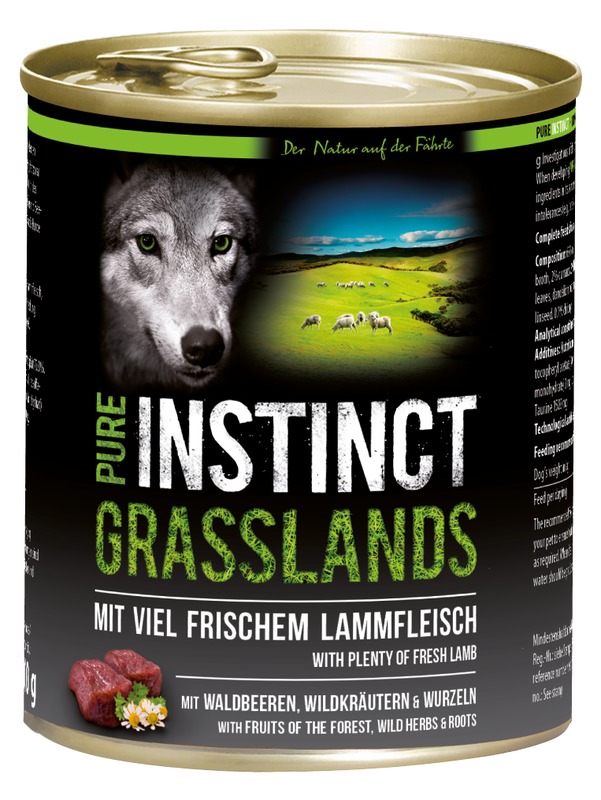 PURE INSTINCT Nassfutter mit Lamm 800g (Grasslands)