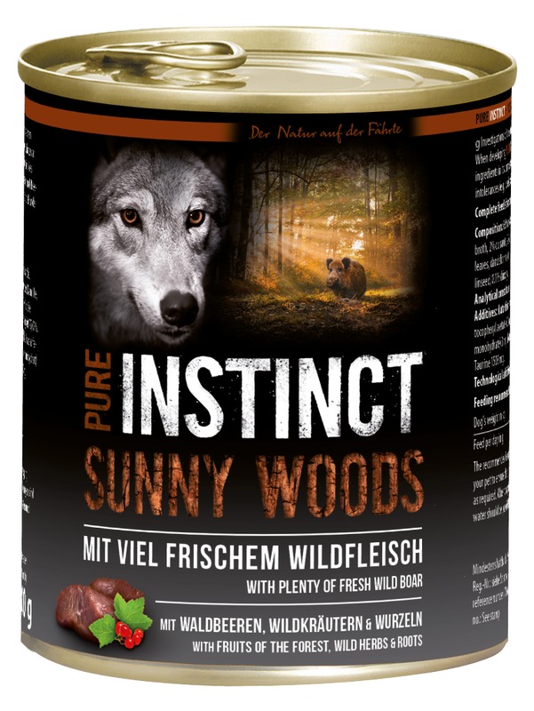 PURE INSTINCT Nassfutter mit Wildschwein 800g (Sunny Woods)