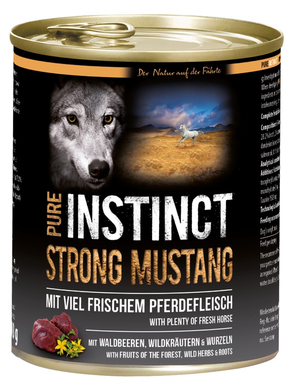 PURE INSTINCT Nassfutter mit Pferd 800g (Strong Mustang)